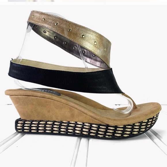 MODZORI WEDGE REVERSIBLE TWISTER SANDAL MULTICOLOUR SHOE NEUTRAL SLIP ON THONG 8 - Picture 4 of 10